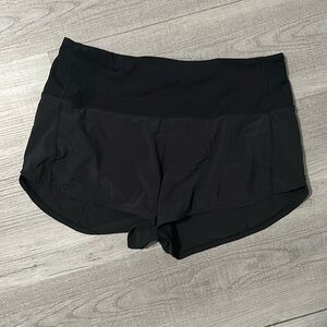 lululemon high waisted black speed ups 2.5”